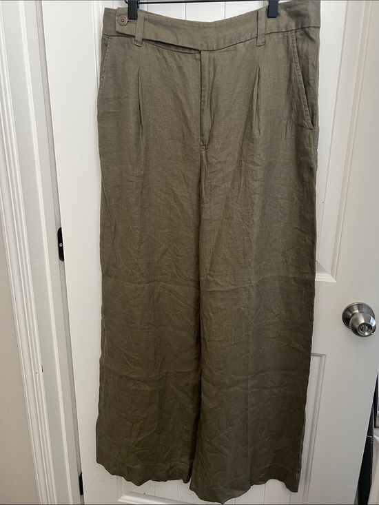 Madewell Other - Madewell Olive Wide-Leg Linen Chinos